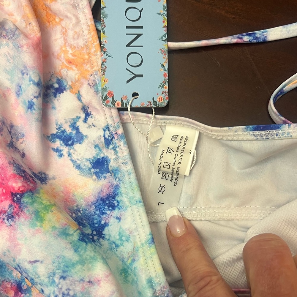 Colorful Tummy Control Tankini - Picture 4 of 8
